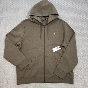 Polo Ralph Lauren Full Zip Hoodie, Brown Mens Size XXL 2XL Hooded NEW